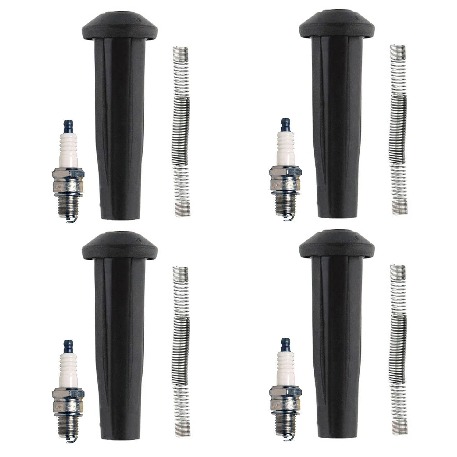 Set of 4 Denso Iridium Spark Plugs & Coil Boots for Ford Focus (2000–2011)