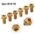 6pcs M10x40mm Titanium Torx Head Flange Screws for Motorcycle Bike