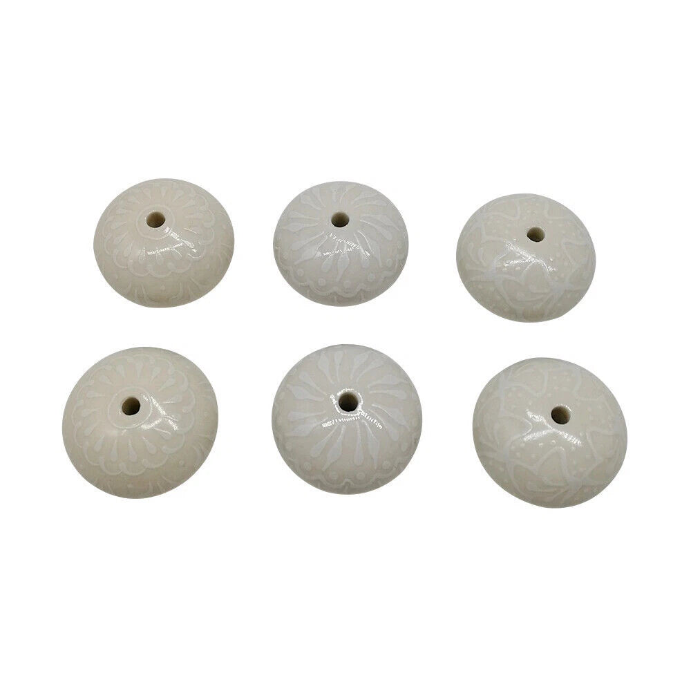 Set of 6 Vintage Ceramic Cupboard Door Knobs Drawer Pull Handles