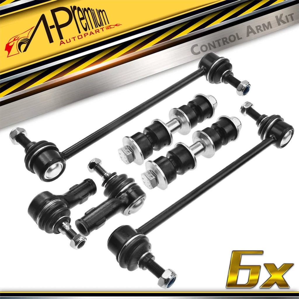 Set of 6 Sway Bar Links & Tie Rod Ends for Ford Focus (2000–2006)