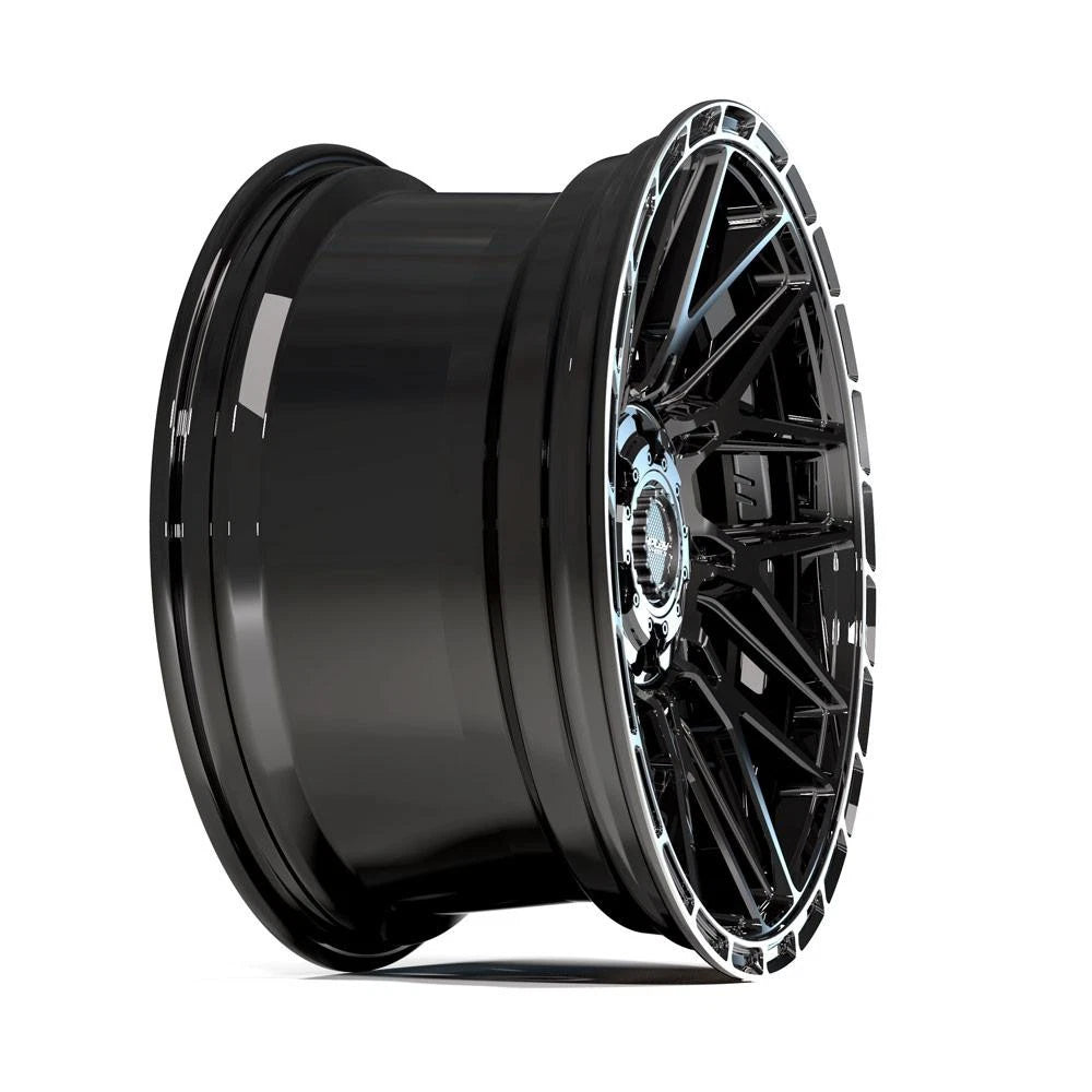 Gloss Black Wheel 20 Inch with Brushed Face for 1992-1999 GMC Yukon