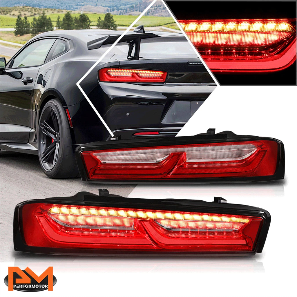 LED Bar Sequential Turn Signal Tail Brake Reverse Lights for Chevy Camaro (2016–2018)