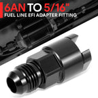 6AN Feed EFI Adapter Fitting for Fuel Line to 5/16" Rail (1500PSI)