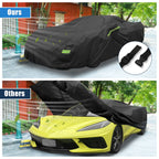 Waterproof Car Cover for Chevrolet Corvette C8 (2020–2022) with Zipper Black