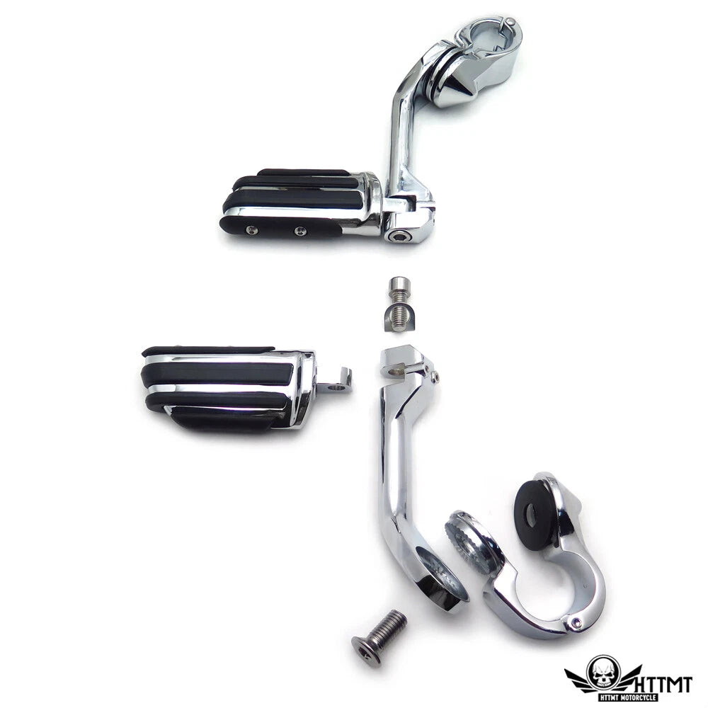 Chrome 5" Long Foot Peg Kit for Yamaha Roadstar, Honda Goldwing