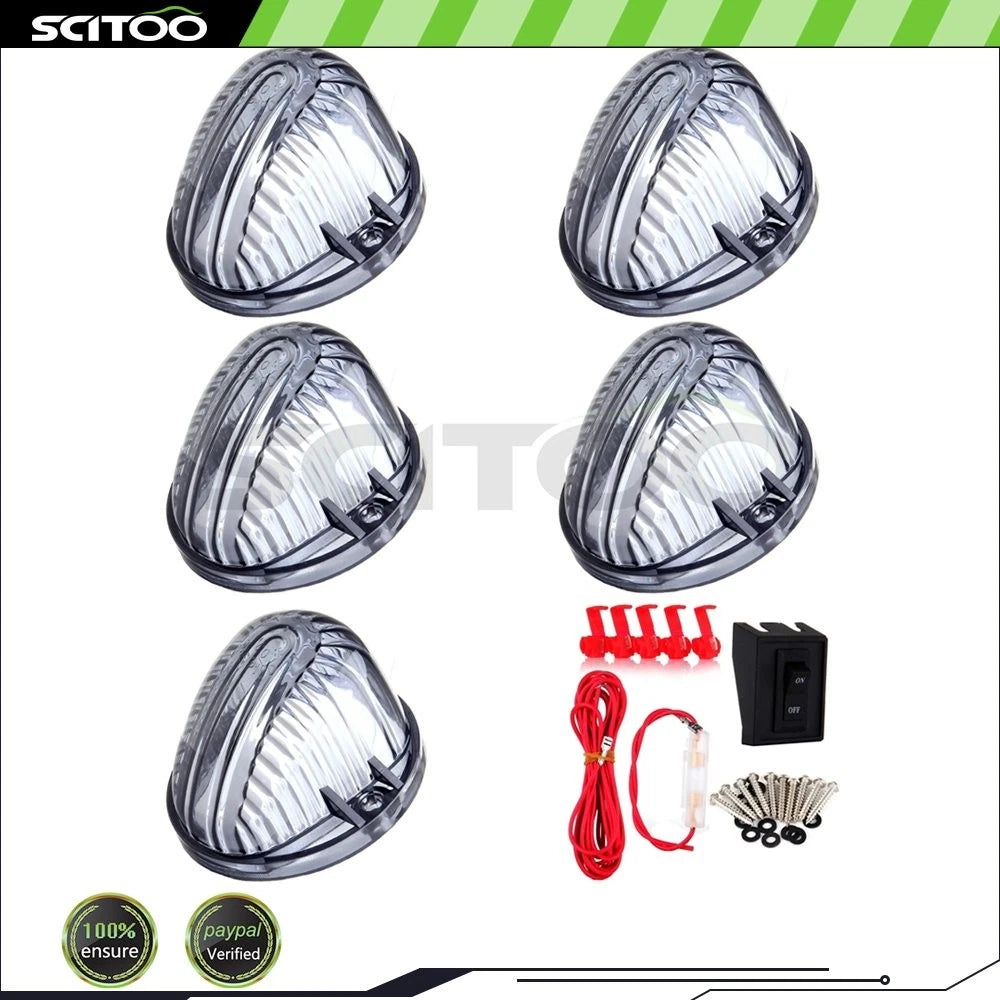 5pcs Smoke Lens Cab Marker Light Cover + Wiring Pack for Chevrolet C10 (1977–1984)