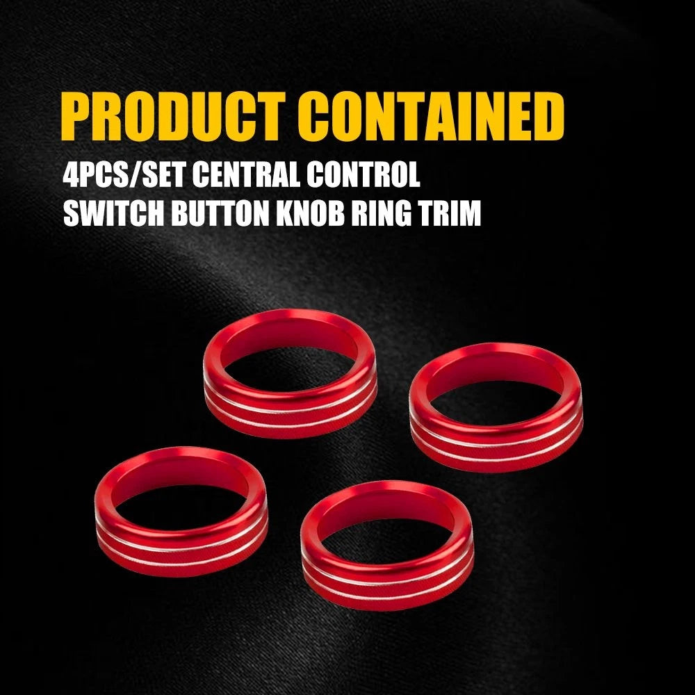 Silver Air Conditioner Switch Knob Ring Cover Trim for Ford F150 (2015–2021)