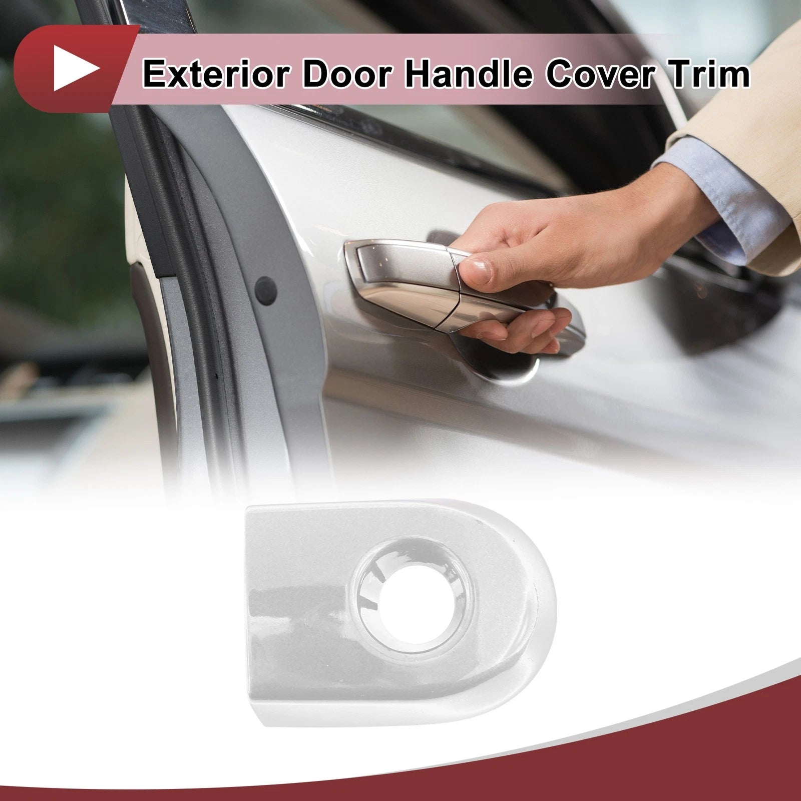 Exterior Door Handle Cover Trim No. 80644EL11A for Nissan Versa (2007–2012) Silver Tone