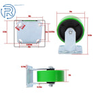 5-Inch Green Casters Wheels for Carts (1000 lbs Capacity)