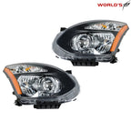 Headlight for Nissan Rogue (2008–2015) Black Housing Halogen RH+LH