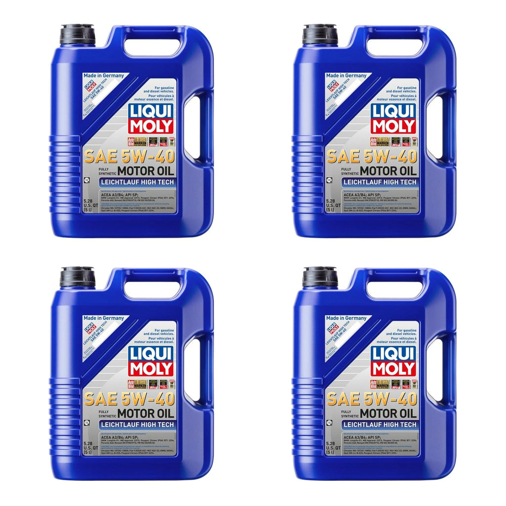Set of 4 Liqui Moly Leichtlauf High Tech 5W-40 Engine Motor Oil (20L)