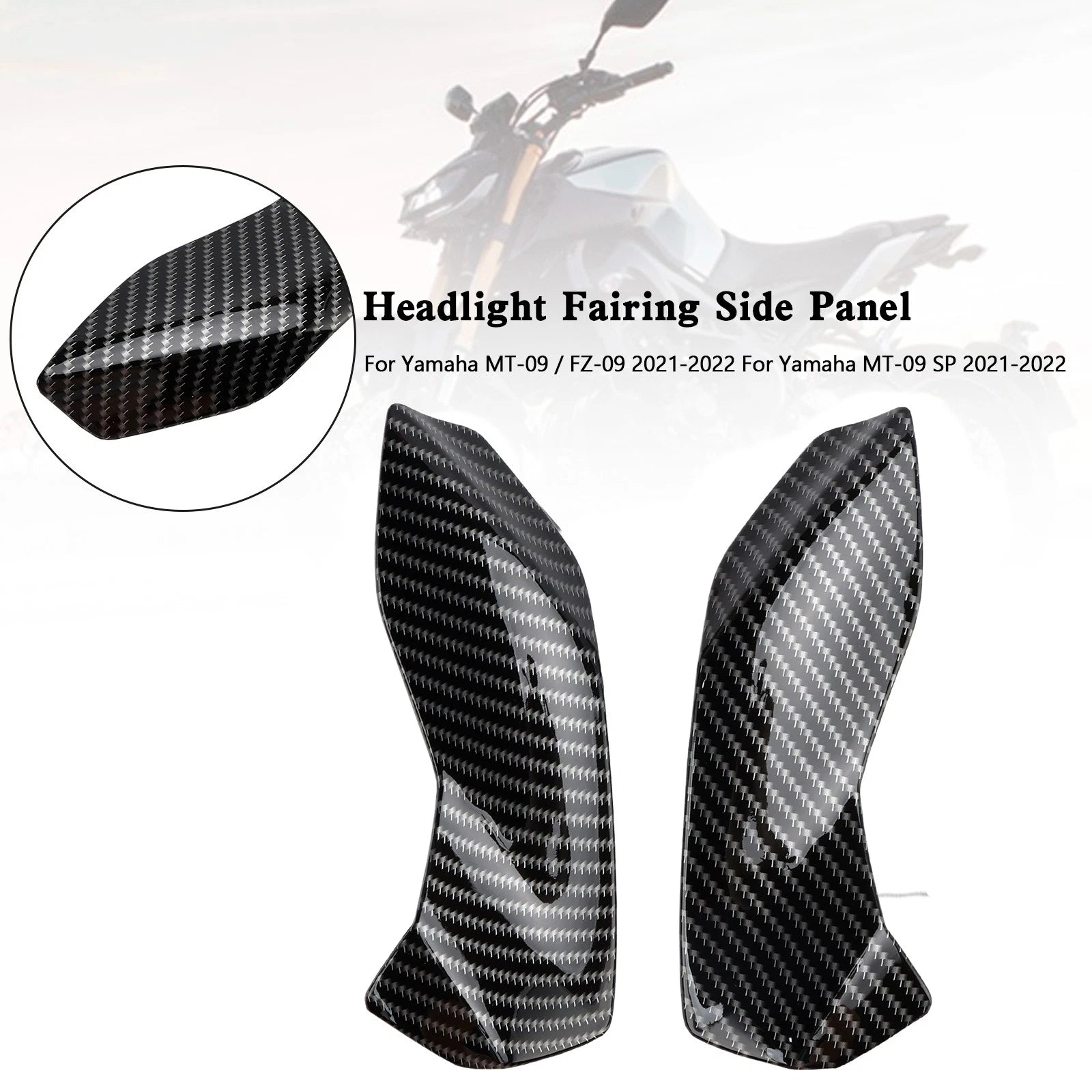 Headlight Fairing Side Panel for Yamaha MT-09 FZ09 MT-09 SP (2021–2022) Carbon