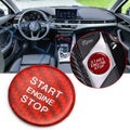 Red Carbon Fiber Engine Push Start Button Cover for Audi A4-A8 (2010-2018)