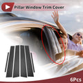 6 Pcs Car Door Pillar Window Trim for Toyota Corolla (2007–2013) Carbon Fiber