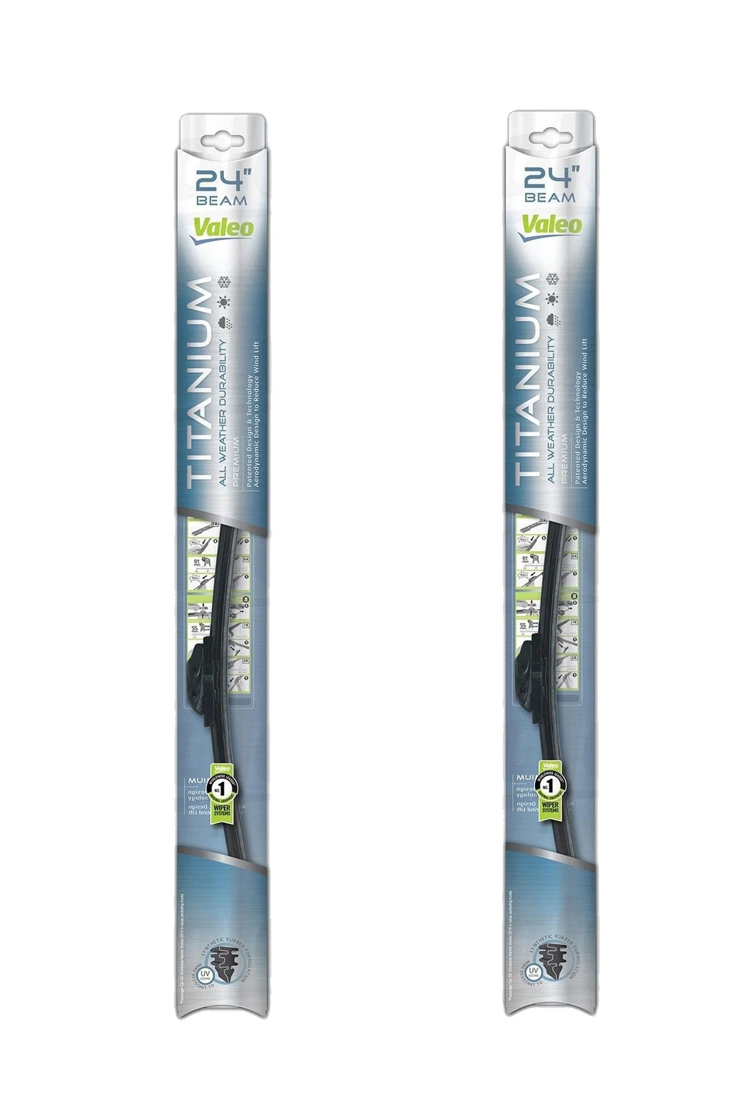 Set of 2 Valeo 24" Windshield Wiper Blades for BMW Chevy MB VW Volvo