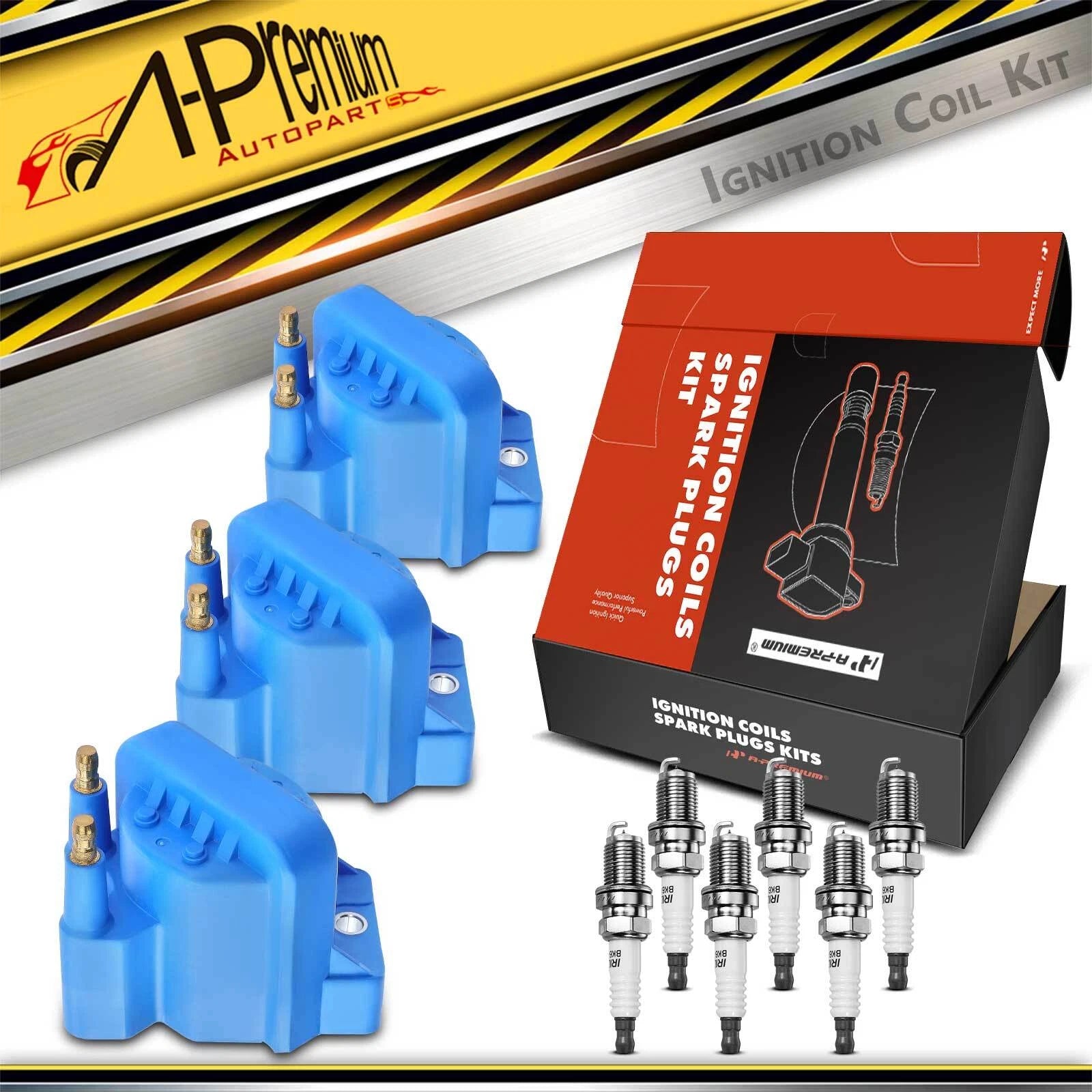 3x Ignition Coil & 3x Iridium Spark Plugs for Chevy Malibu Impala Buick (2011–2019)