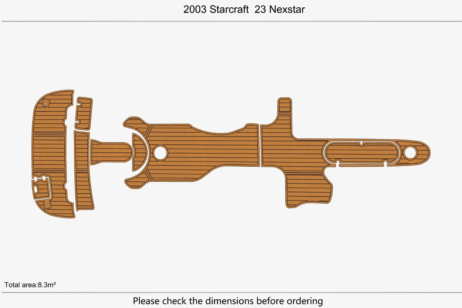 EVA Foam Teak Deck Floor Mat for Starcraft 23 Nexstar (2003)