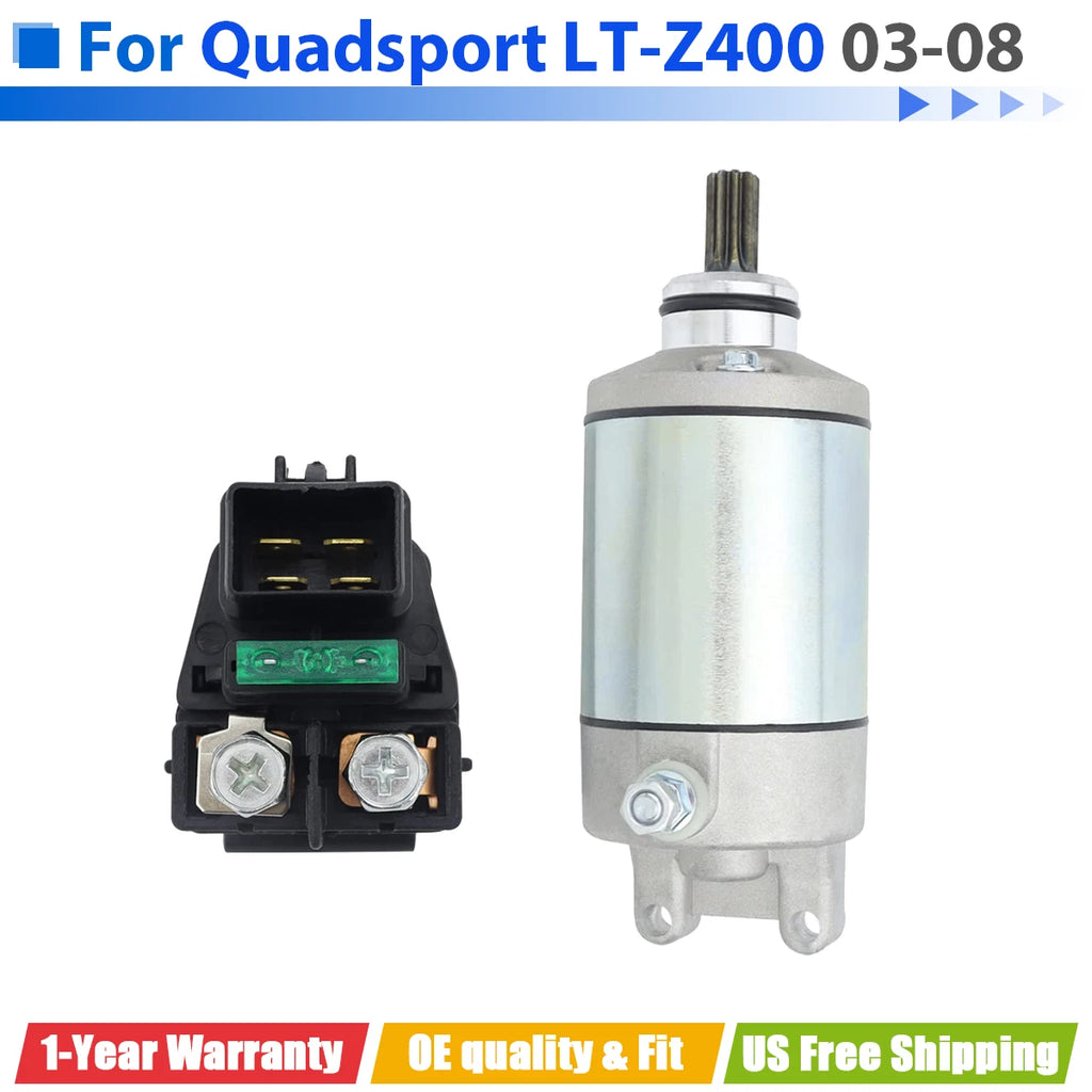 Starter Motor with Relay for Suzuki ATV LT-Z400 LT-Z400Z (2003–2008)