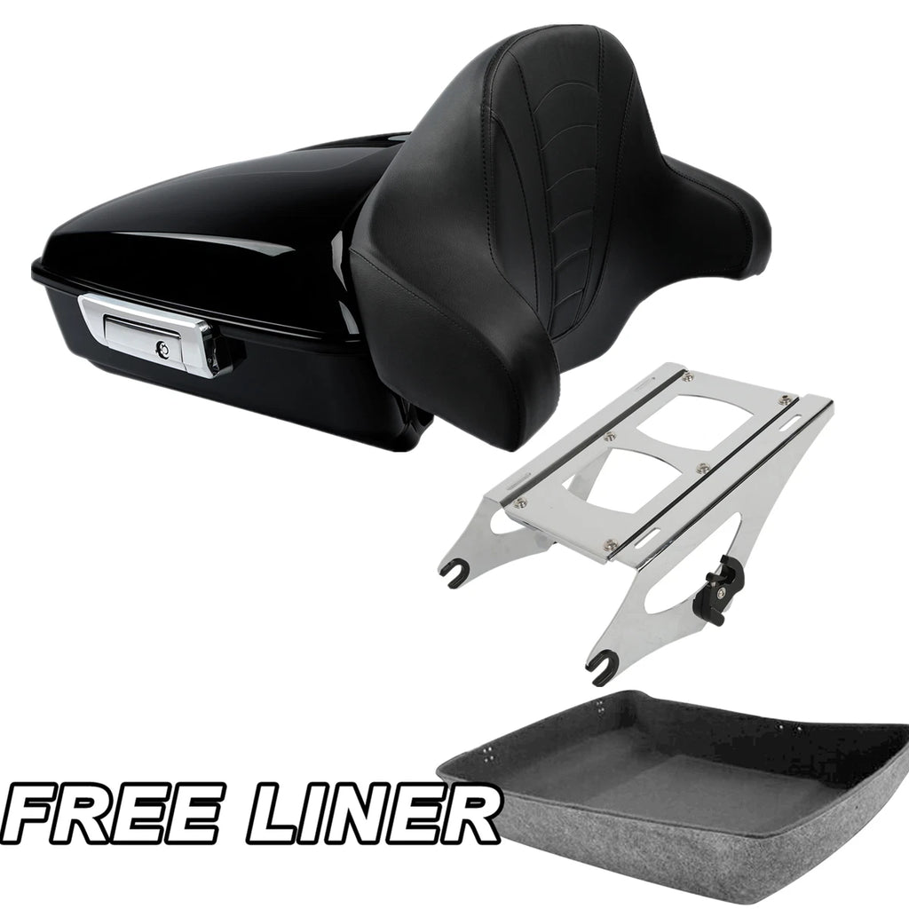 Chopped Trunk Backrest Pad Mount Rack for Harley Touring Street Glide (2014–2023)