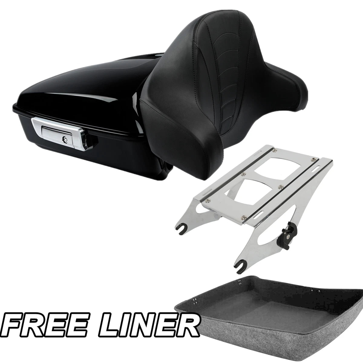 Chopped Trunk Backrest Pad Mount Rack for Harley Touring Street Glide (2014–2023)