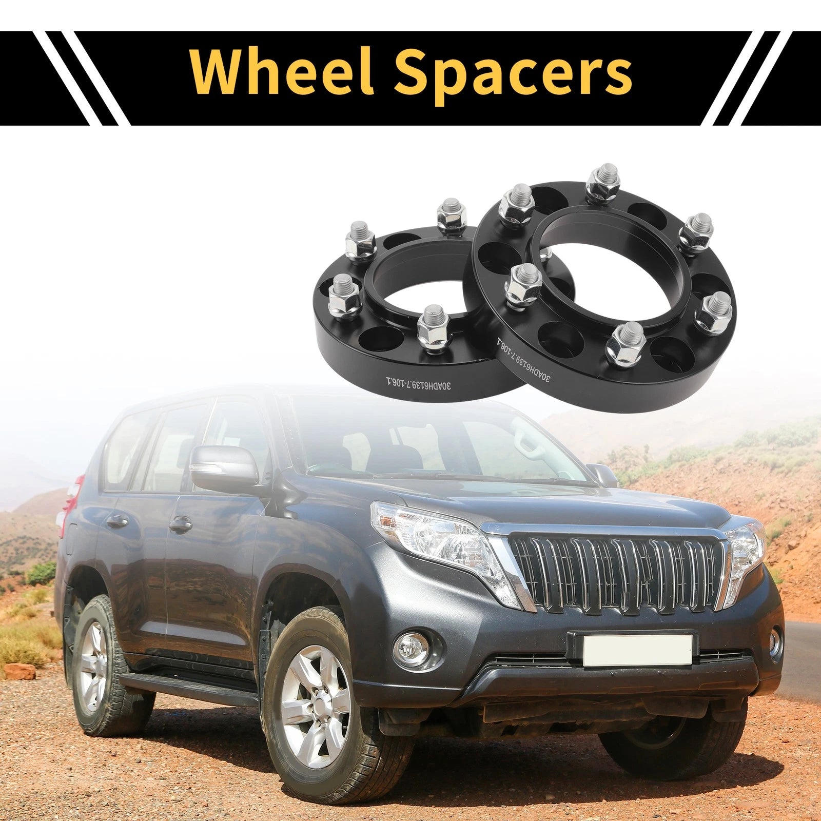 2 Pcs Wheel Spacers 6x139.7mm M12x1.5 for Toyota Fortuner (2005–2023)