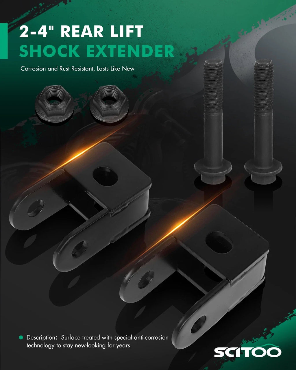 Rear Lift Shock Extender 2-4" for GMC Chevy Silverado 1500 4WD (1999–2007)