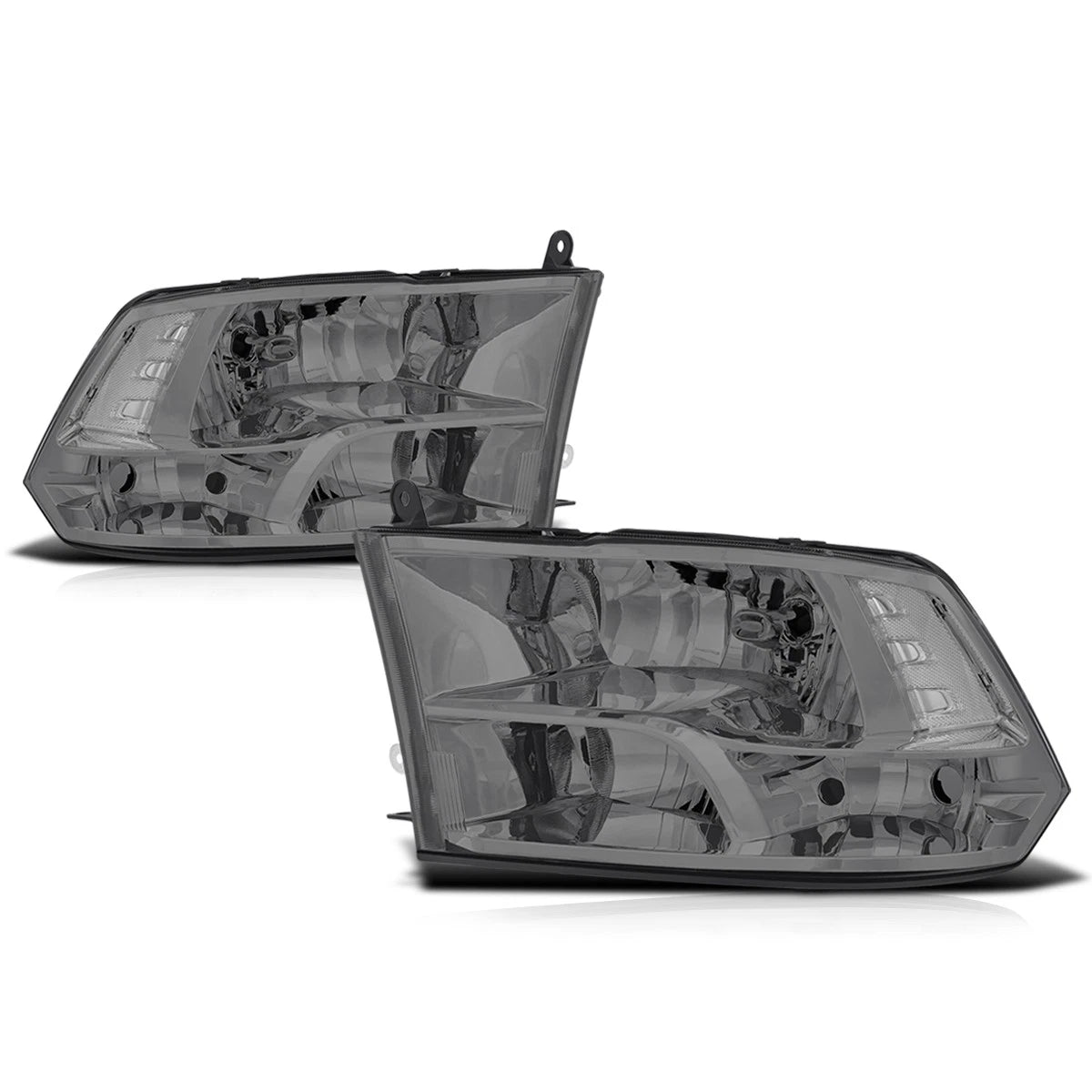 Headlight Assembly Set for Dodge Ram 1500-3500 (2009–2012) Smoked/Clear