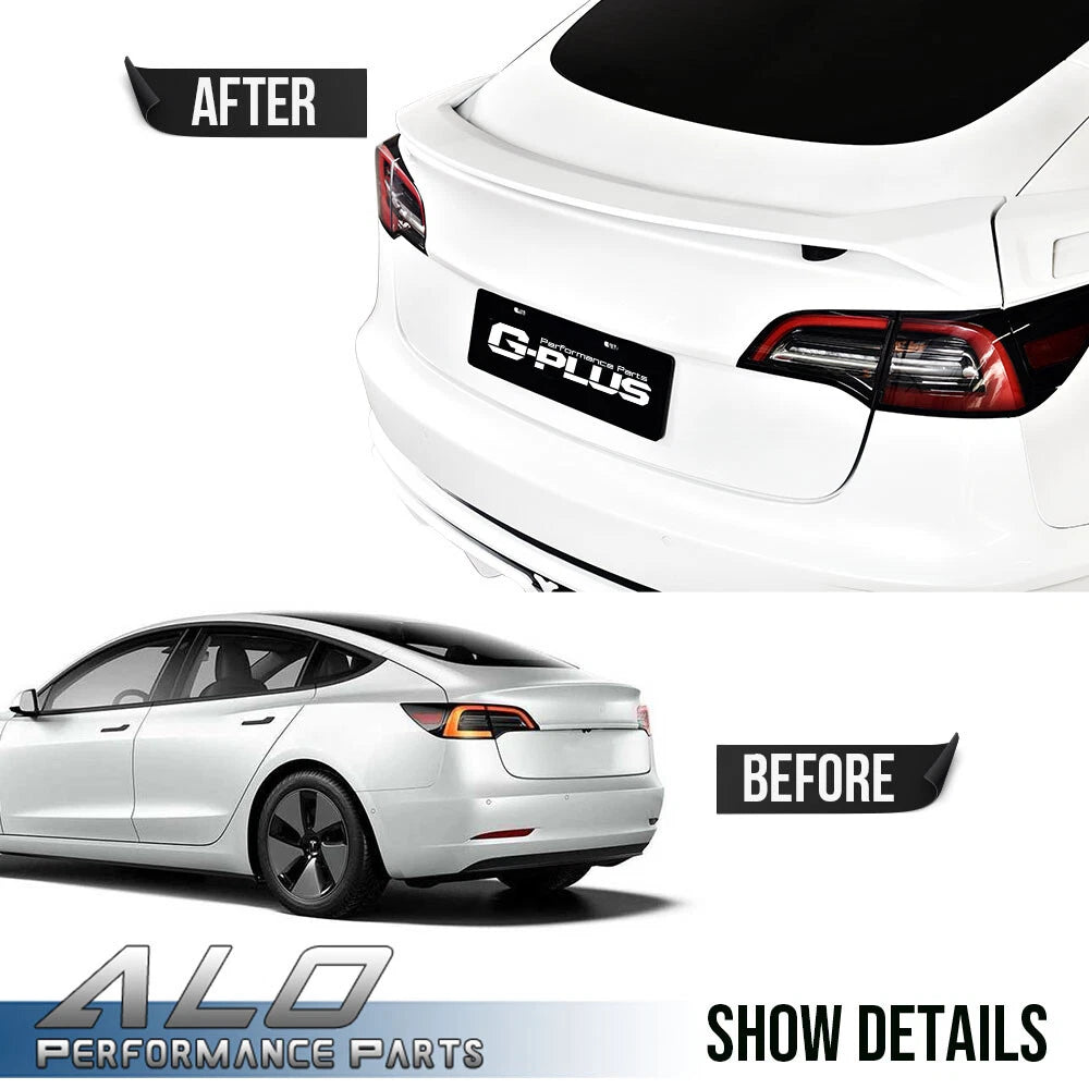 ABS Rear Trunk Spoiler Wing for Tesla Model 3 (2017–2021) Black