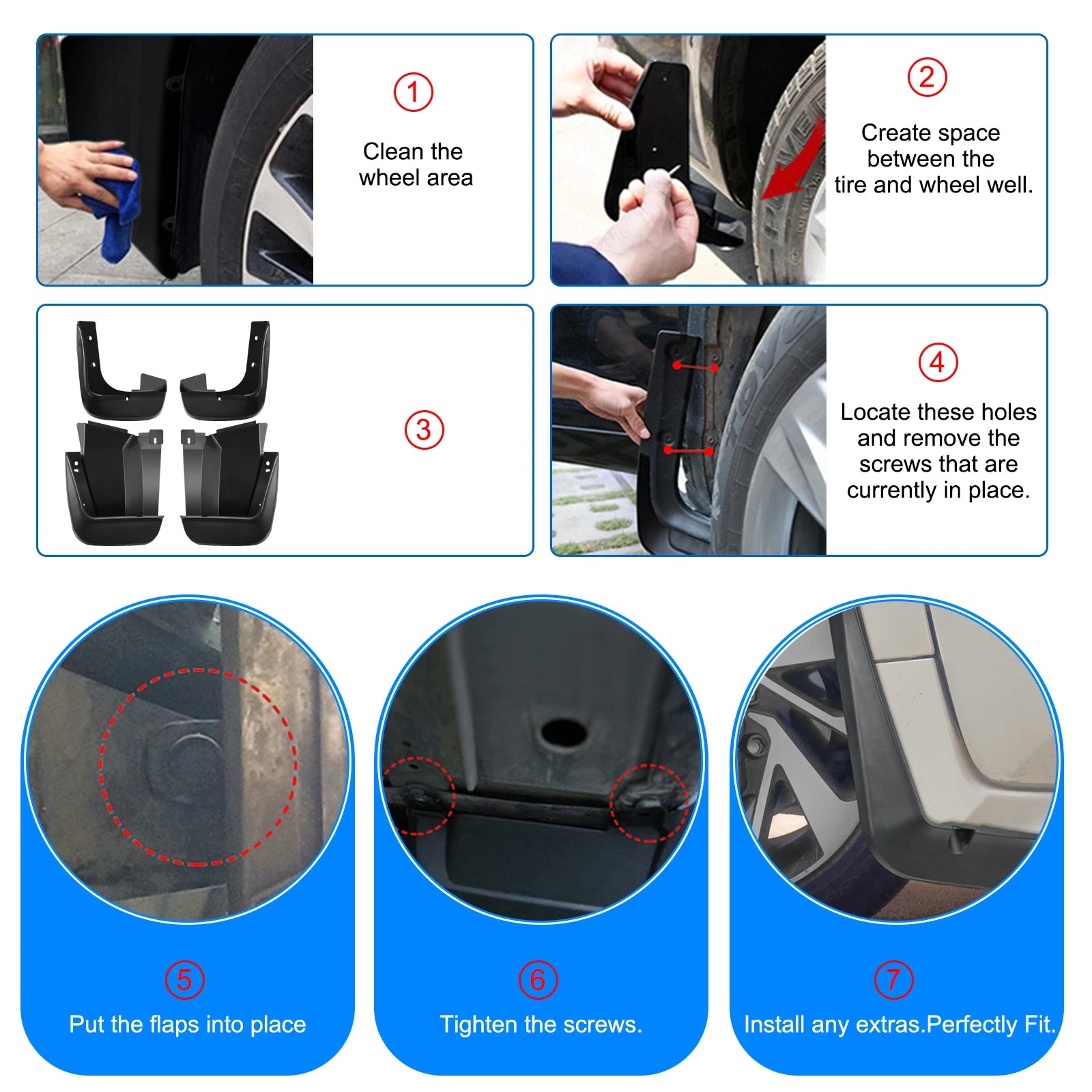 Front Rear Splash Guards Mud Flaps Mudguards for Honda Civic 2006-2011