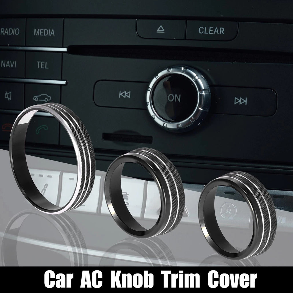 3X Headlight Volume Tune Knob Cover for Ford Mustang (2015–2020) Black