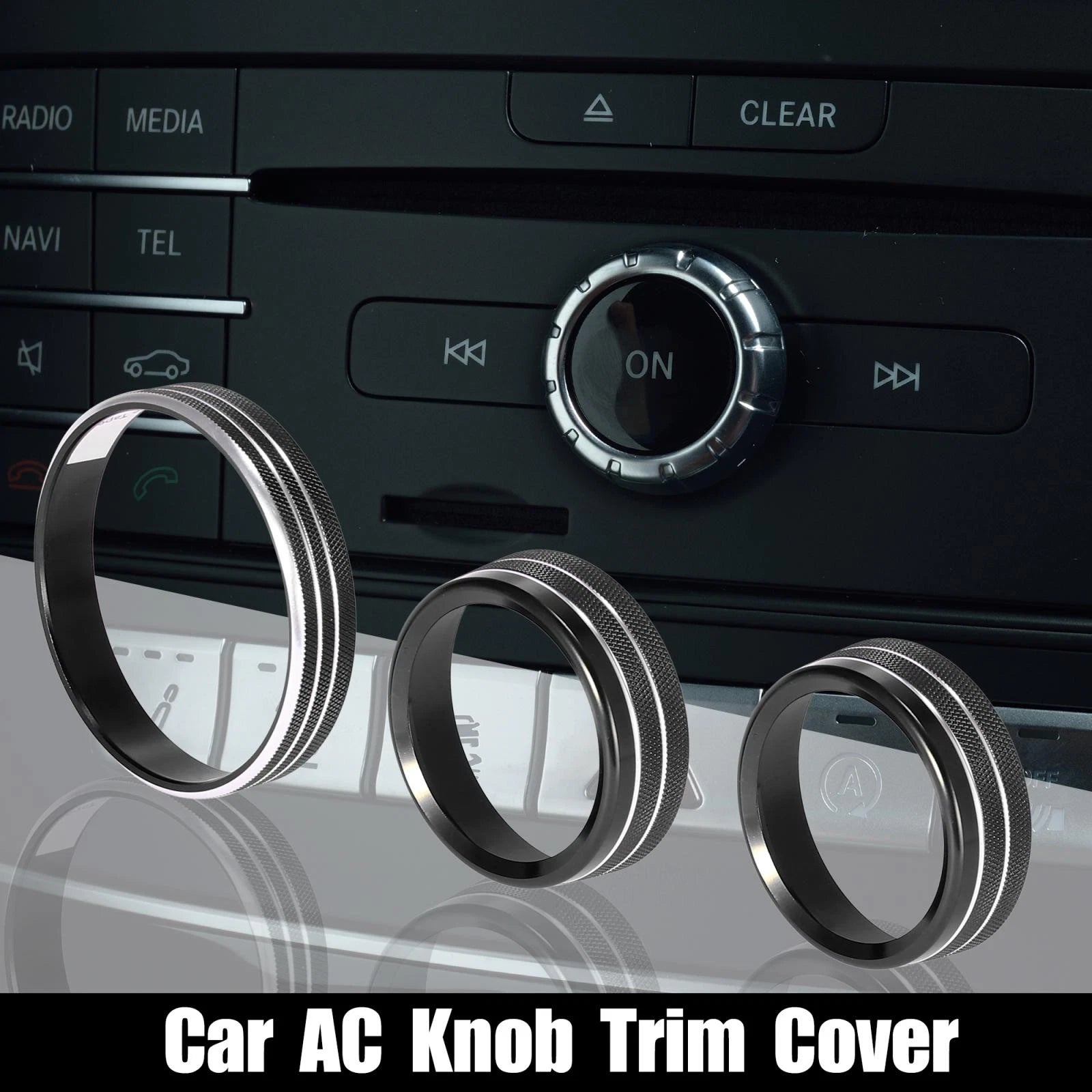 3X Headlight Volume Tune Knob Cover for Ford Mustang (2015–2020) Black