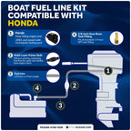 Fuel Line Kit for Honda Marine Boat (EPA/CARB Approved) 3/8" x 6'