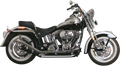 Paughco 1-3/4" Side by Side Upsweep Fishtail Exhaust System for Harley Twin Cam (2000–2017)