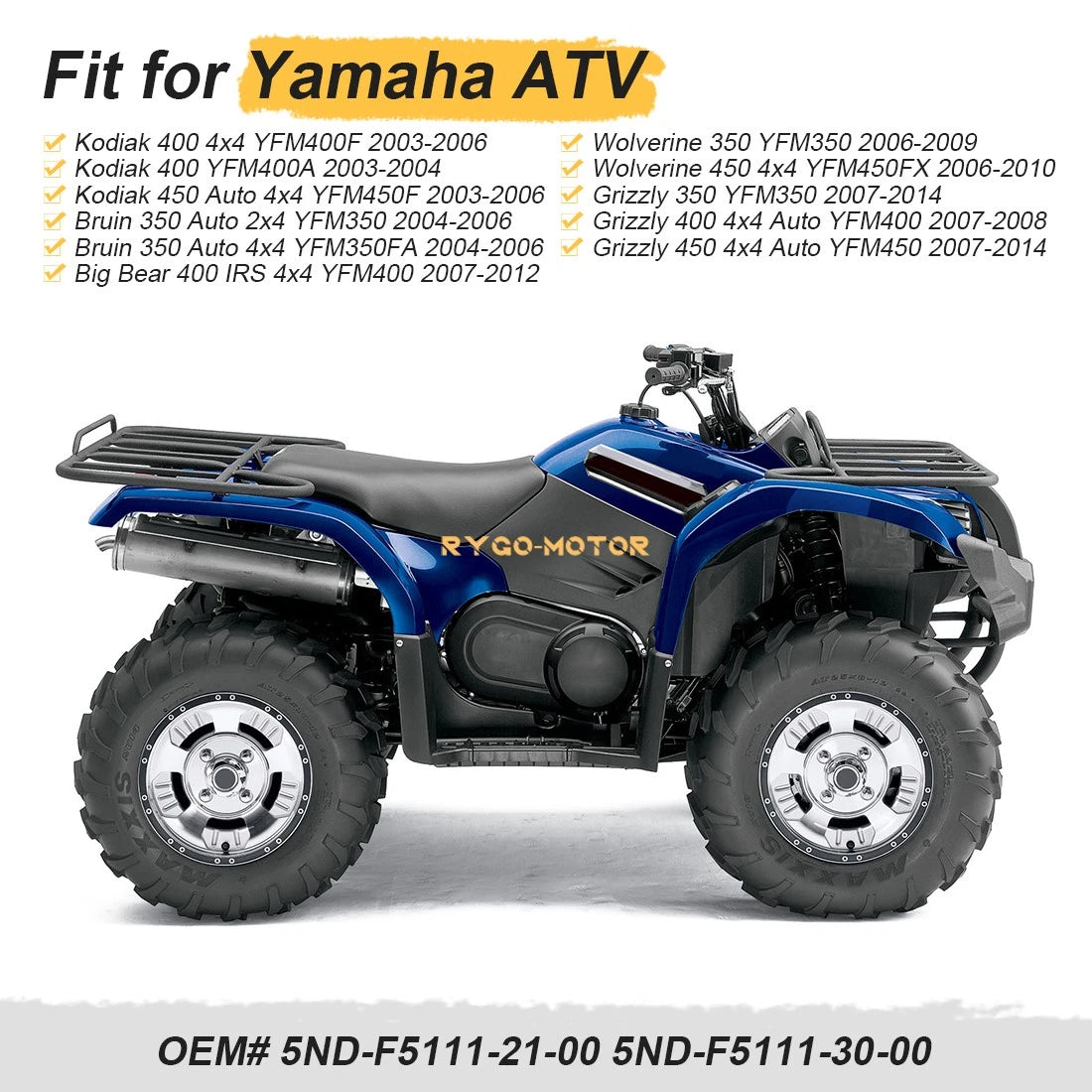 Front Wheel Hub for Yamaha Wolverine 350 450 (2006–2010) YFM350X YFM450FX
