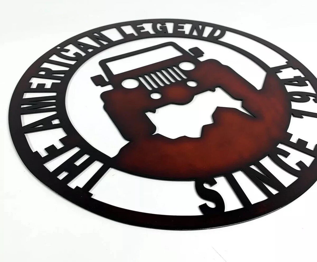 Red Metal Jeep Off Road Emblem Sign for Wrangler JK (2007–2018)