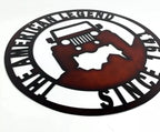Red Metal Jeep Off Road Emblem Sign for Wrangler JK (2007–2018)