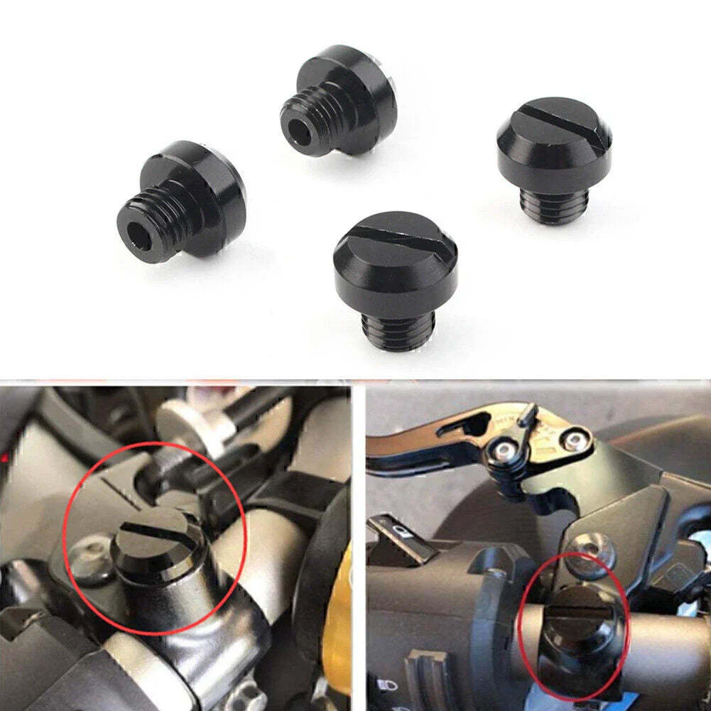 4 x M10 Mirror Hole Plugs for Yamaha, Honda, Suzuki, Kawasaki, BMW