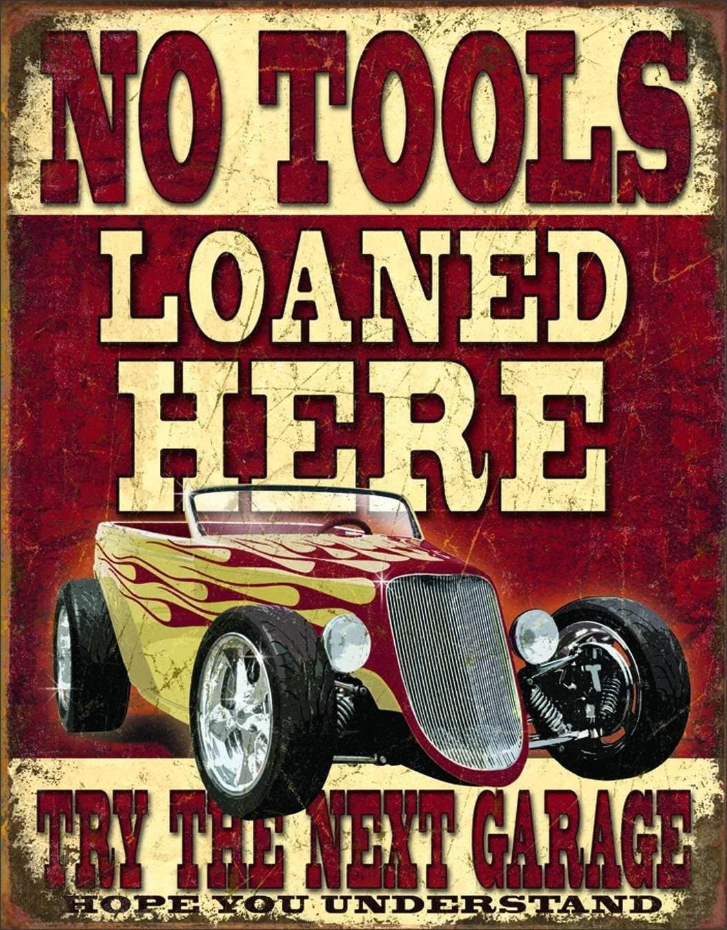 Distressed Retro Tin Sign for Hot Rod Garage (1762)
