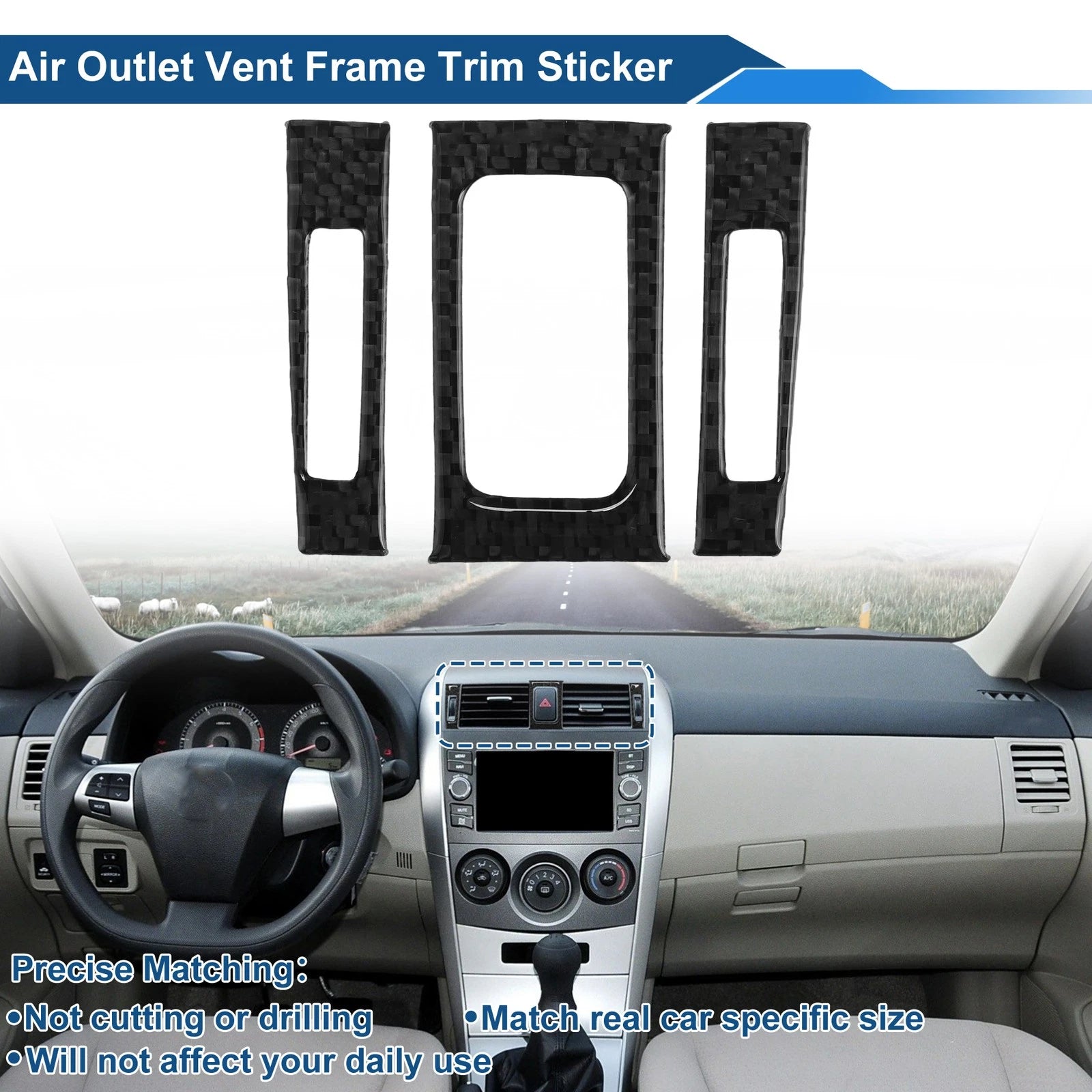 Set of 1 Air Condition Outlet Vent Trim Cover Frame for Toyota Corolla (2009–2013)