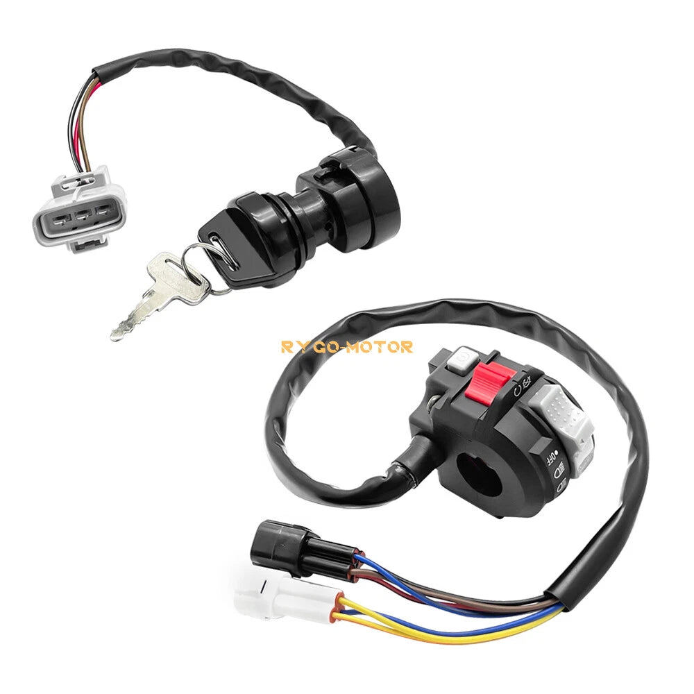 Left Handlebar Switch & Ignition Key Switch for Yamaha Kodiak 450 700 (2000–2023)
