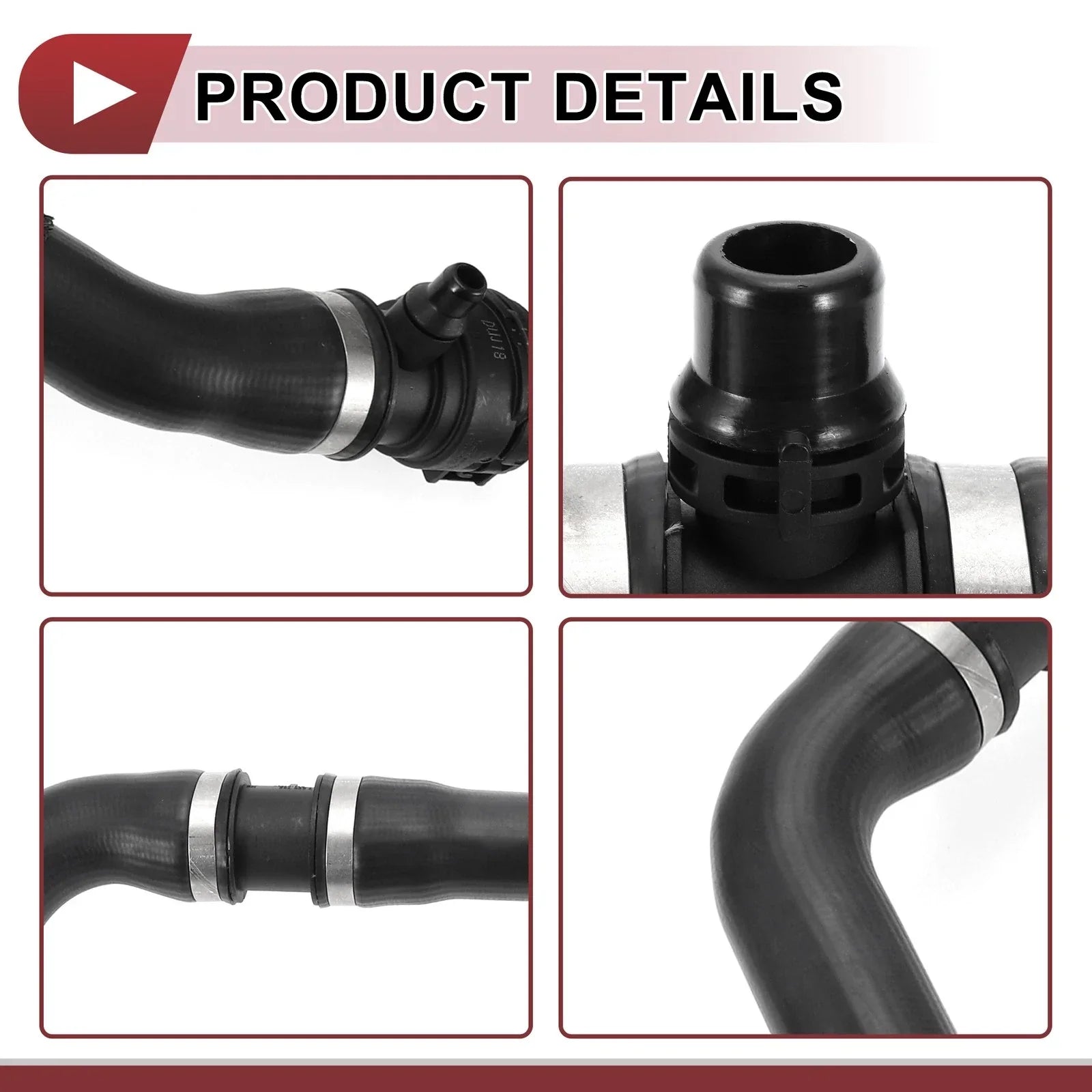 Radiator Coolant Hose for BMW 230i 320i 330i 430i Rubber Black