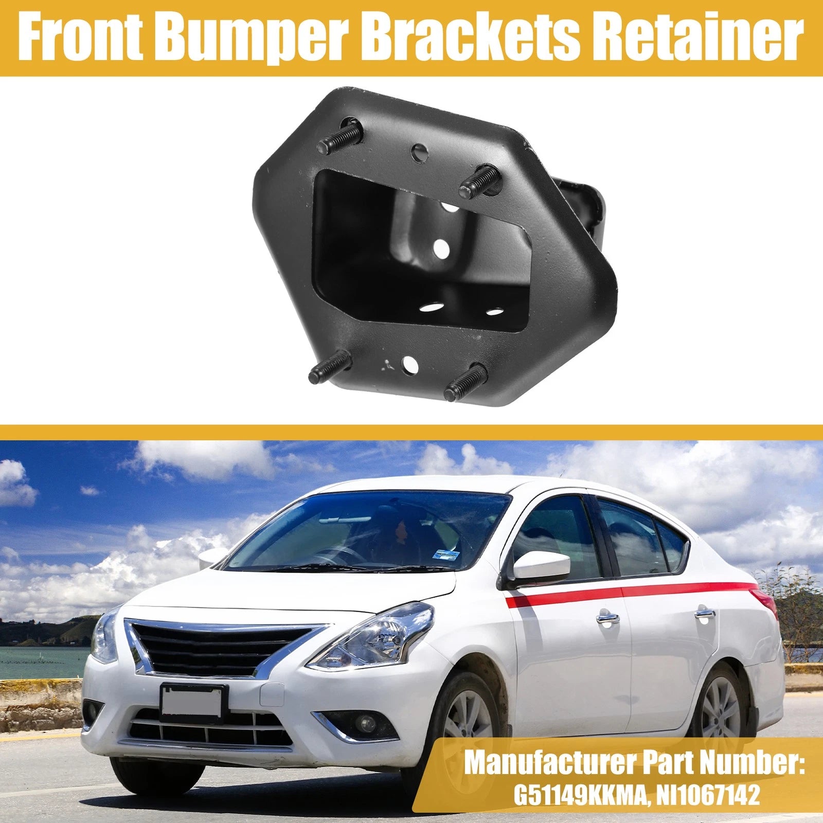 1 Pcs Front Right Bumper Bracket for Nissan Versa (2013–2019)