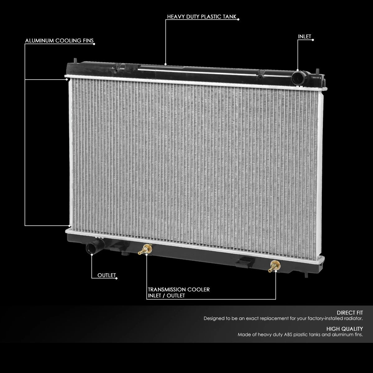 Aluminum Cooling Radiator for Infiniti M45 M35 (2006–2010) 13012