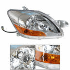 Replacement Headlight Set for Toyota Yaris Sedan (2007–2011) LH+RH Chrome Halogen