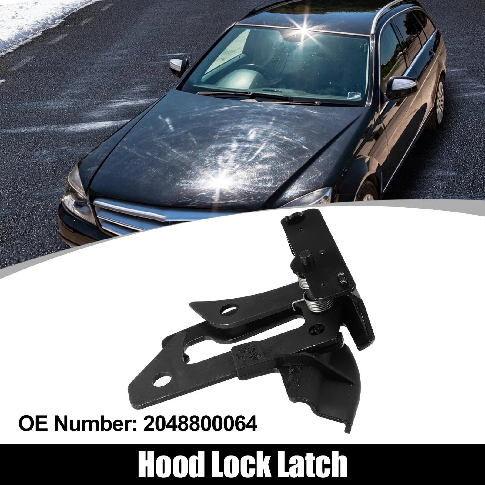 Hood Safety Latch Lock A2048800064 for Mercedes Benz C300 C350 E350 (2008–2015)