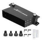 10 Row Oil Cooler Kit 10AN Universal with Fittings Aluminum Black