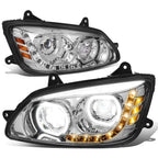LED Halo DRL Gatling Style Projector Headlight Lamp for Kenworth T170-T700 (2008–2019)