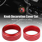 Set of 2 Headlight Switch Knob Trim Covers for Dodge Ram (2018–2020) Red