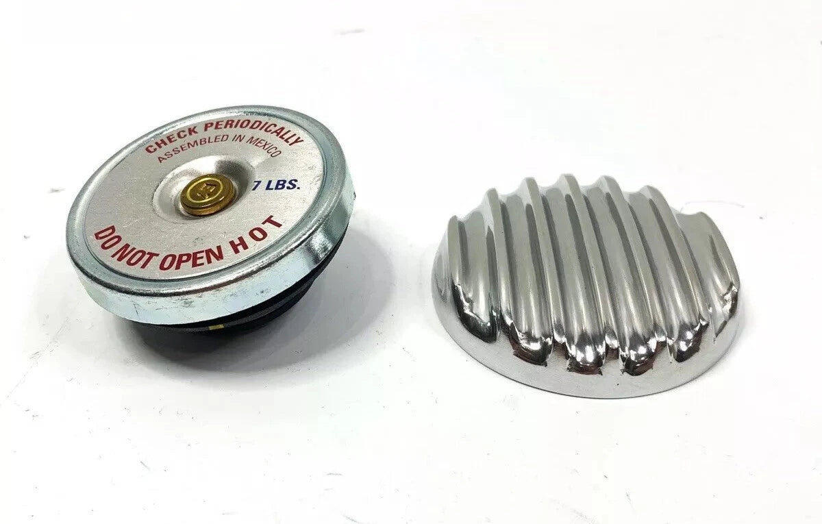 Radiator Cap Polished Finned Replacement Aluminum for Polished Show Use (—)