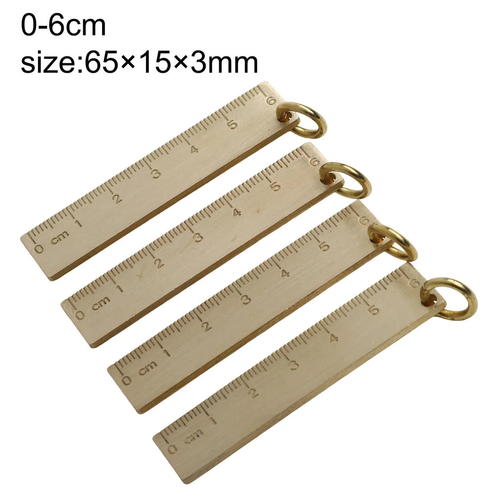 Set of 4 Brass Straight Rulers for Precision Measurement